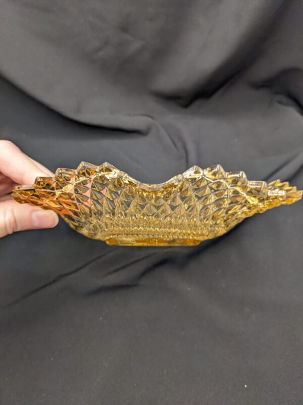 Yellow Ruffled Bonbon Plate, Federal Glass - Depression Glass Candy Dish