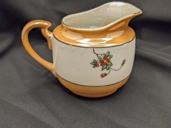 Handpainted Tea Set in Orange Vintage Lusterware - Tashiro Shoten Ltd, Nagoya, Japan