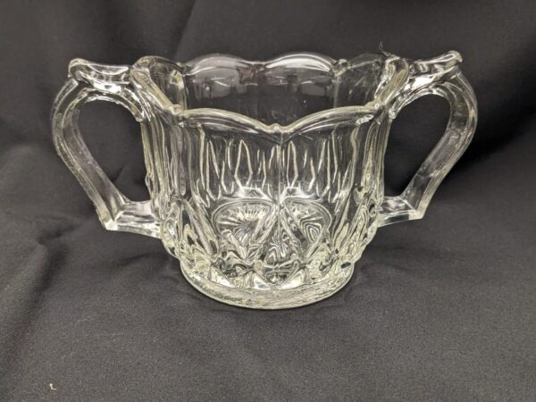 Art Deco Crystal Sugar Bowl, US Glass Co 1920s