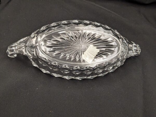 Fostoria Vintage Clear Relish Boat, 8.5, New, w/ Original Tag