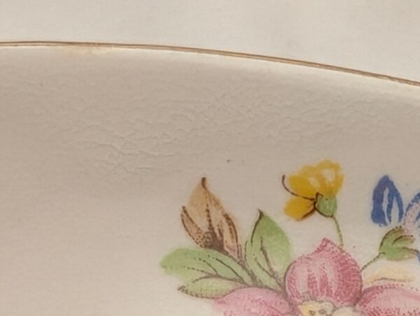 Duchess Bone China Teacup & Saucer Set - Floral Pattern, Gilt Trim - Made in England