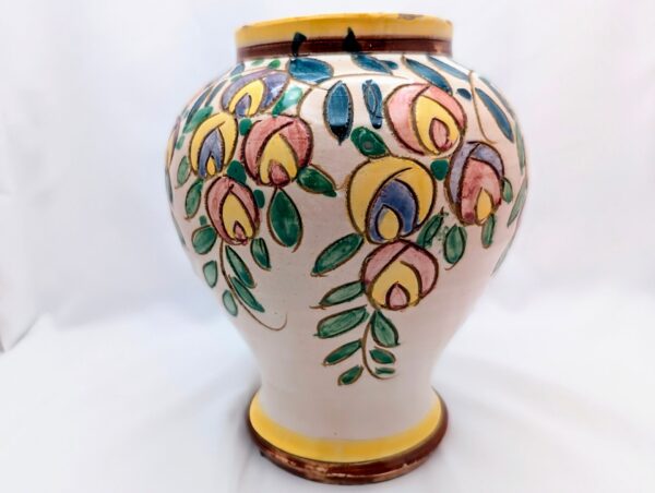 Italian Sgraffito Handpainted Vase - Boho Vintage