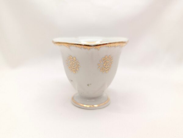 Vintage demitasse set, maple leaf cup, gilt trim, Japan-made