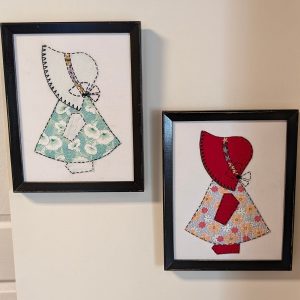 Vintage Framed Sunbonnet Sue Quilt Blocks: 9x12 Set