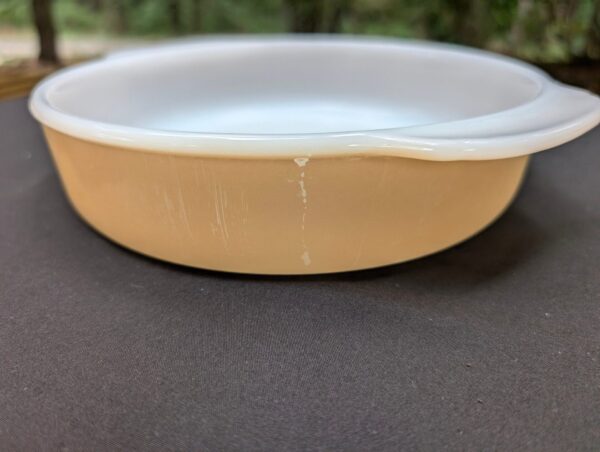 Vintage Fire King peach glaze casserole dish