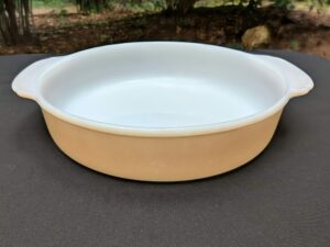 Fire King 8 Peach Luster Casserole Dish