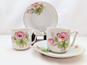 Rose Demitasse Set by Ucago (2 cups & saucers)