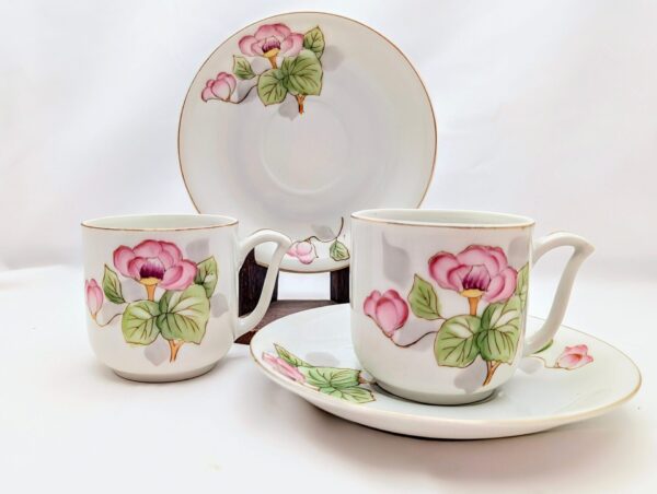 Rose Demitasse Set by Ucago (2 cups & saucers)