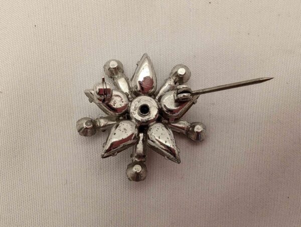 1950s Snowflake Starburst Rhinestone Brooch