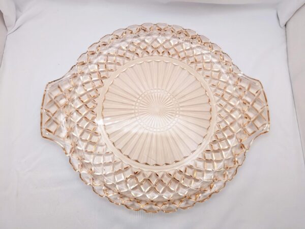 Pink Anchor Hocking Cake Plate 10 1/4