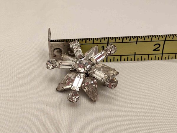 1950s Rhinestone Snowflake Brooch - Starburst Pattern