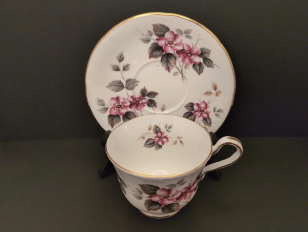 Vintage Aynsley Teacup & Saucer, Wild Dog Rose pattern, marked English bone china, product code 6082