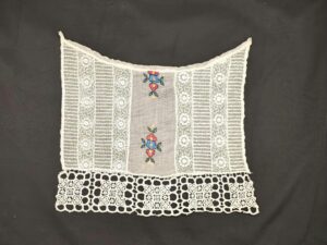 Vintage Bib Collar: Colorful Embroidery & Handmade Lace