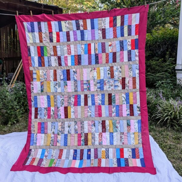 Unfinished Twin Size Patchwork Quilt Top (72 x 88)