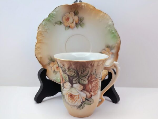 Vintage 60s Rose Cup & Saucer Set