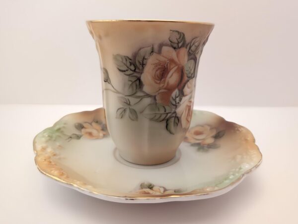 1960s Rose Pattern Cup & Saucer