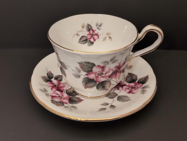 Vintage Aynsley Wild Dog Rose Teacup & Saucer Set