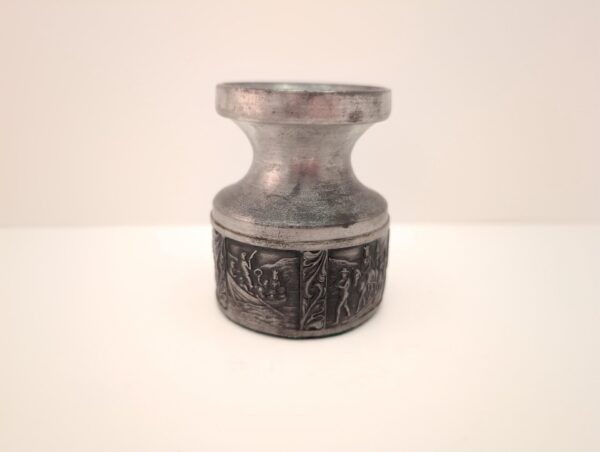 Vintage Pewter Engraved Wedding Procession Candlestick Holder