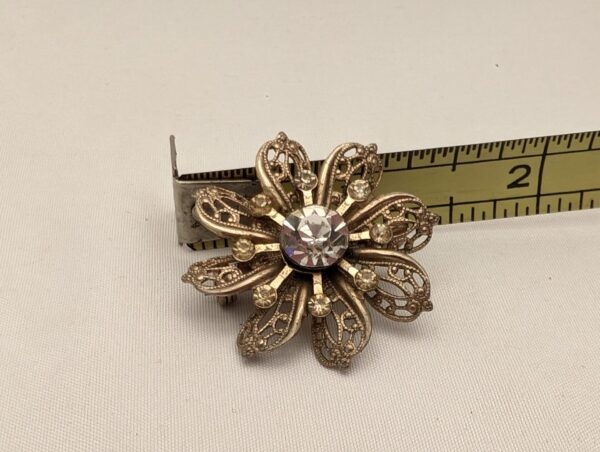 Vintage Gold Filigree Starburst Brooch